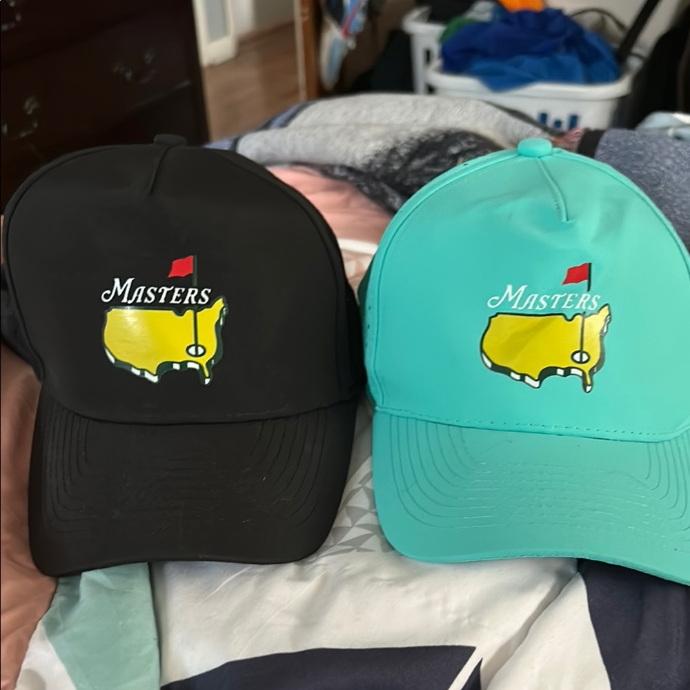 Masters Black and Teal Caps